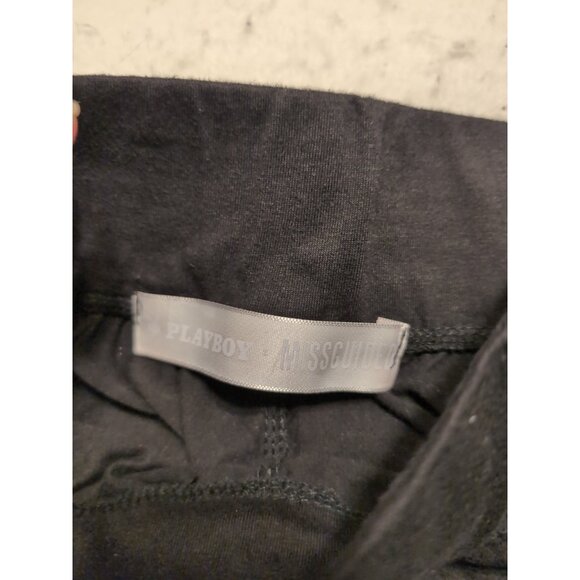 Playboy X Missguided Black Green Spellout Leggings Size 0 Skinny Leg - Picture 4 of 8